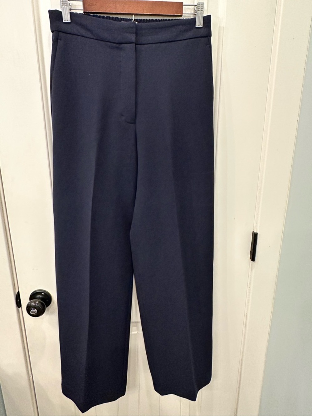 Aritzia Wilfred Alanya High Rise Wide Leg Trousers Navy Blue Size 8
